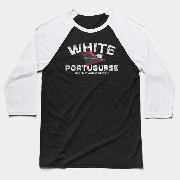 White Portuguese Baseball T-Shirt by MindsparkCreative